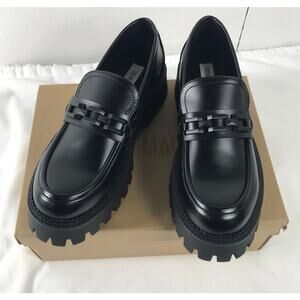 New Steve Madden Women's 10 Black Aerin Loafers Lug Sole